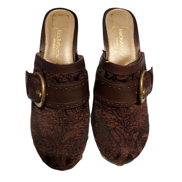 Liz Claiborne new york size 6 slide on, nwot , wooded heel studded - Picture 9 of 11